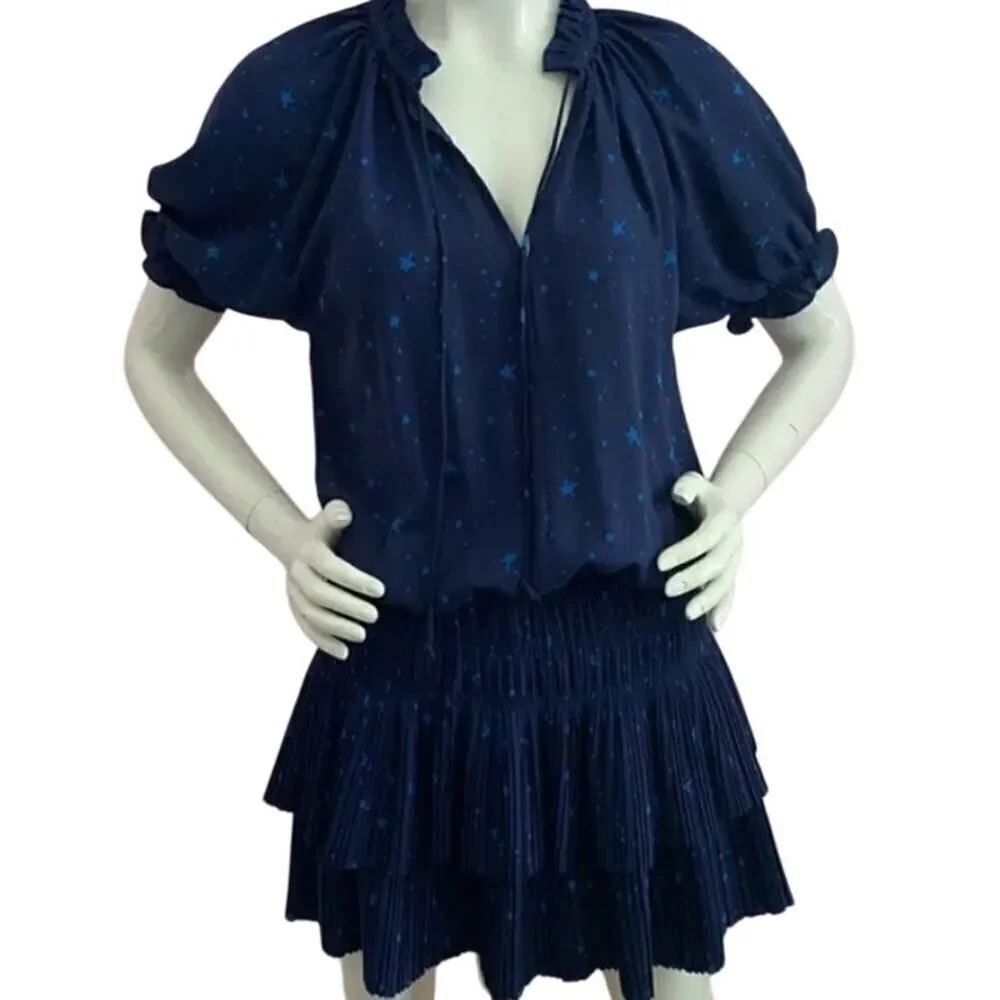 Anthropologie Current Air Aurelie Pleated Mini Dress Sz. M
